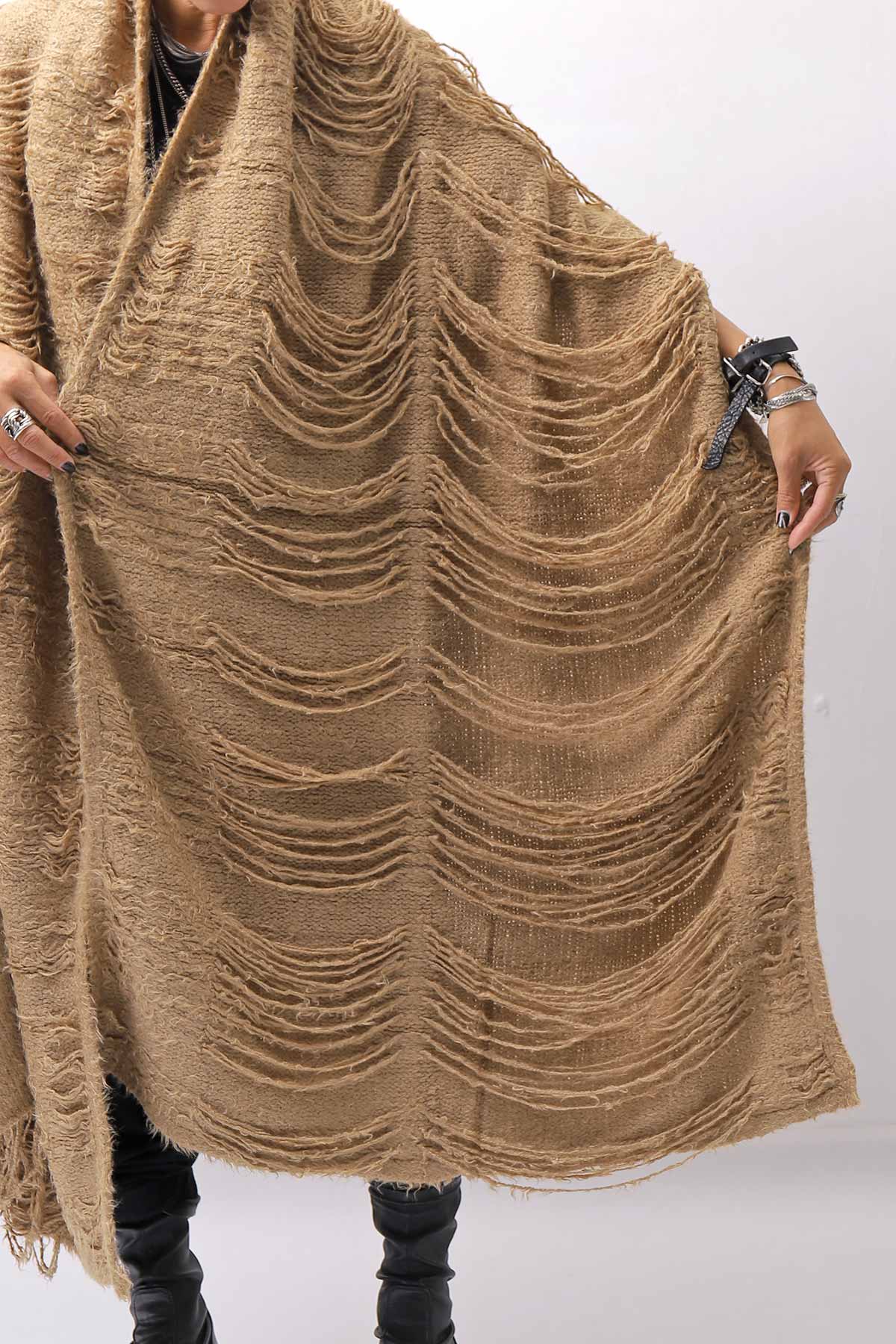 【RUNDHOLZ】 GRUNGE FRINGE SILK KNIT STOLE_DAKAR