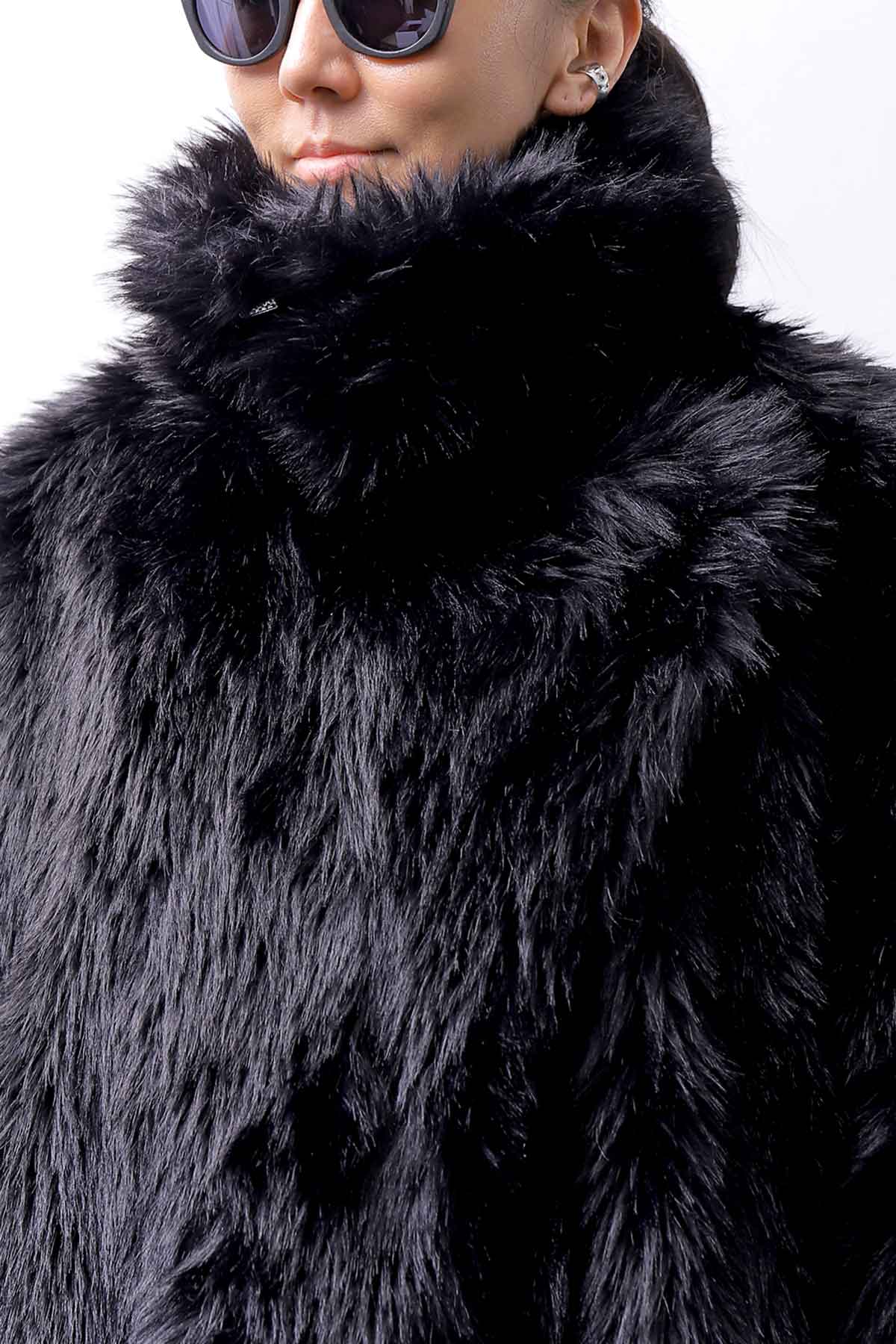 【RUNDHOLZ】 UNISEX FAUX FUR OVERSIZED COAT 324 1211_BLACK