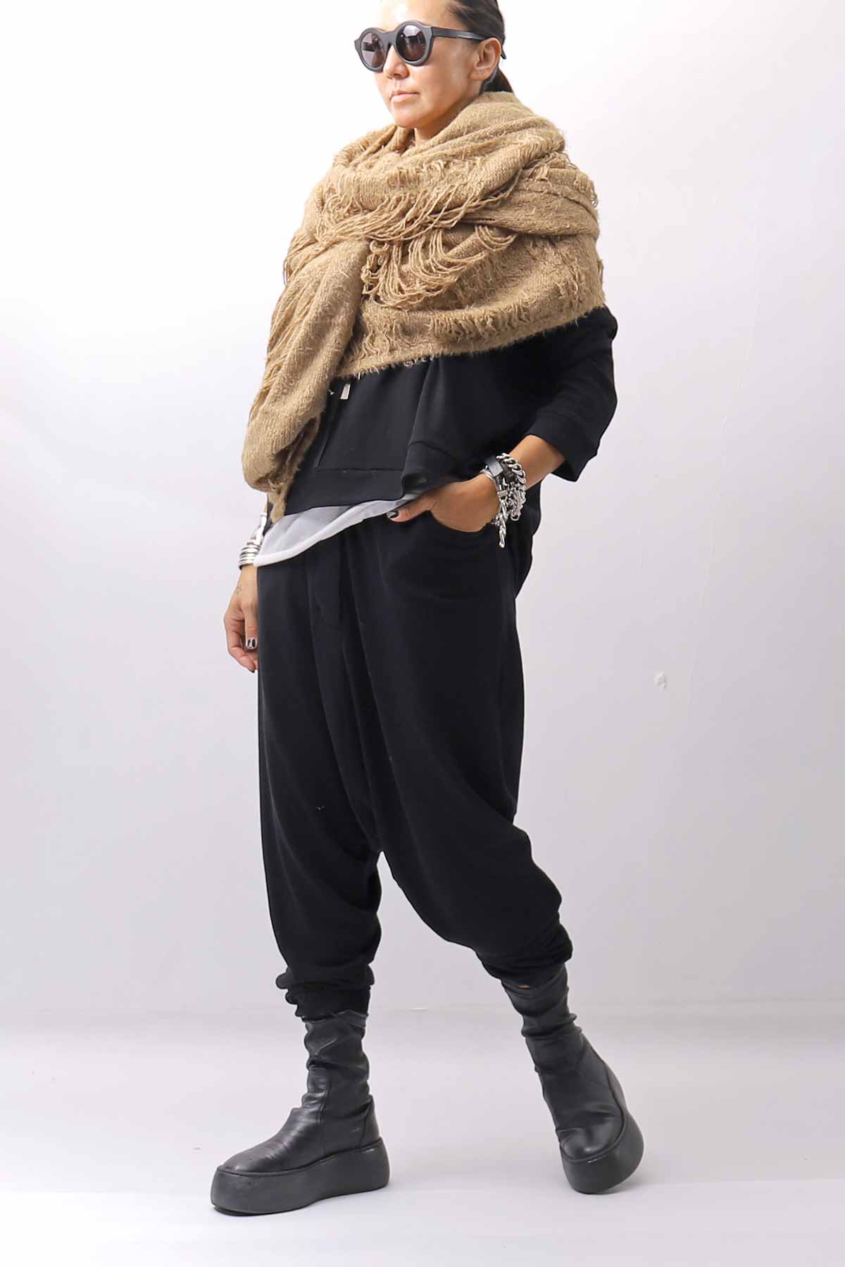 【RUNDHOLZ】 GRUNGE FRINGE SILK KNIT STOLE_DAKAR