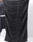 【RUNDHOLZ】 GRUNGE FRINGE SILK KNIT STOLE_BLACK