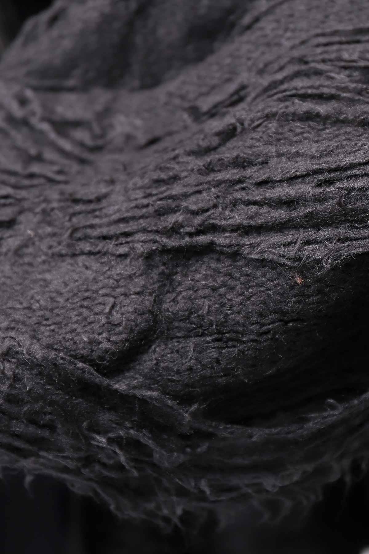 【RUNDHOLZ】 GRUNGE FRINGE SILK KNIT STOLE_BLACK