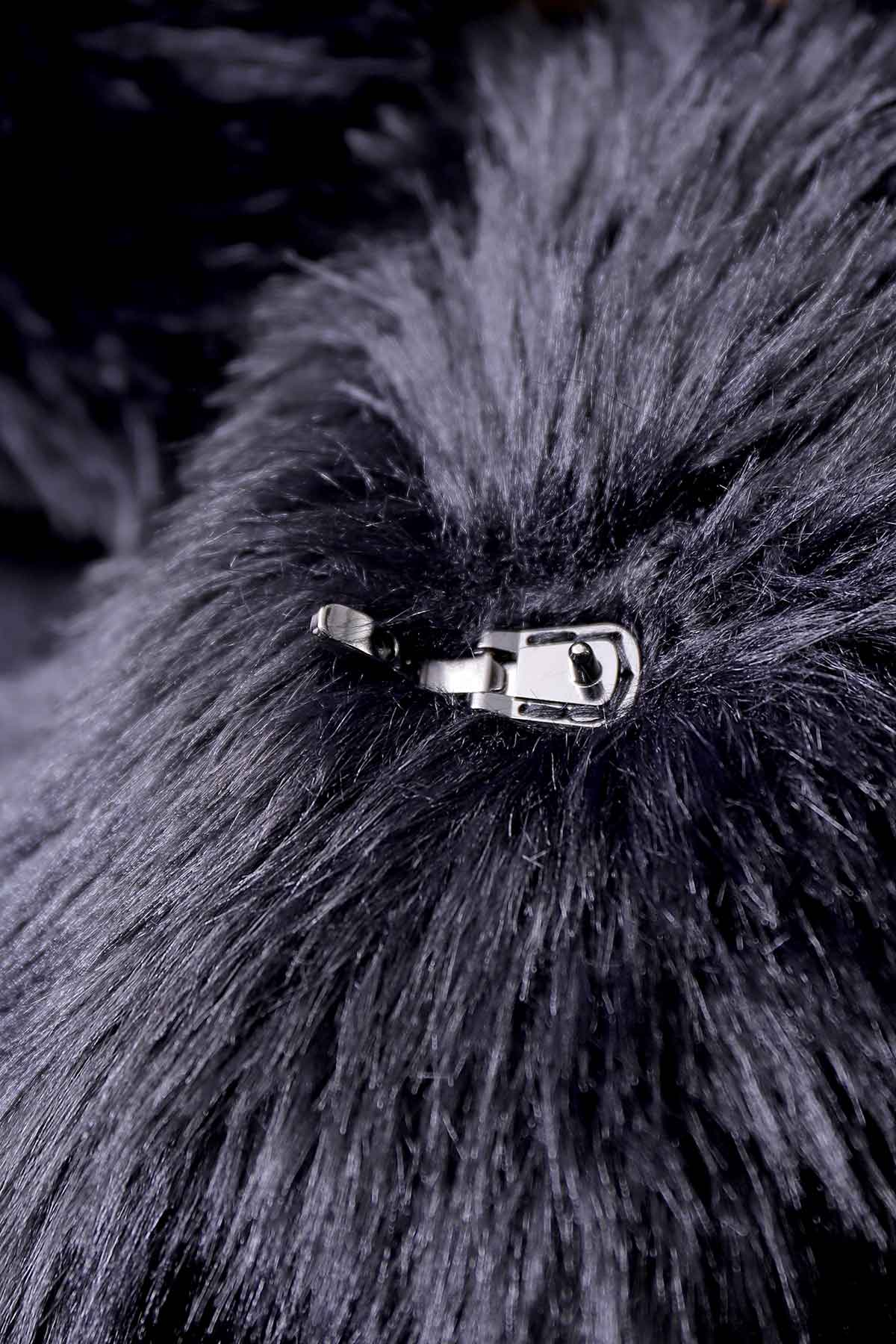 【RUNDHOLZ】 UNISEX FAUX FUR OVERSIZED COAT 324 1211_BLACK