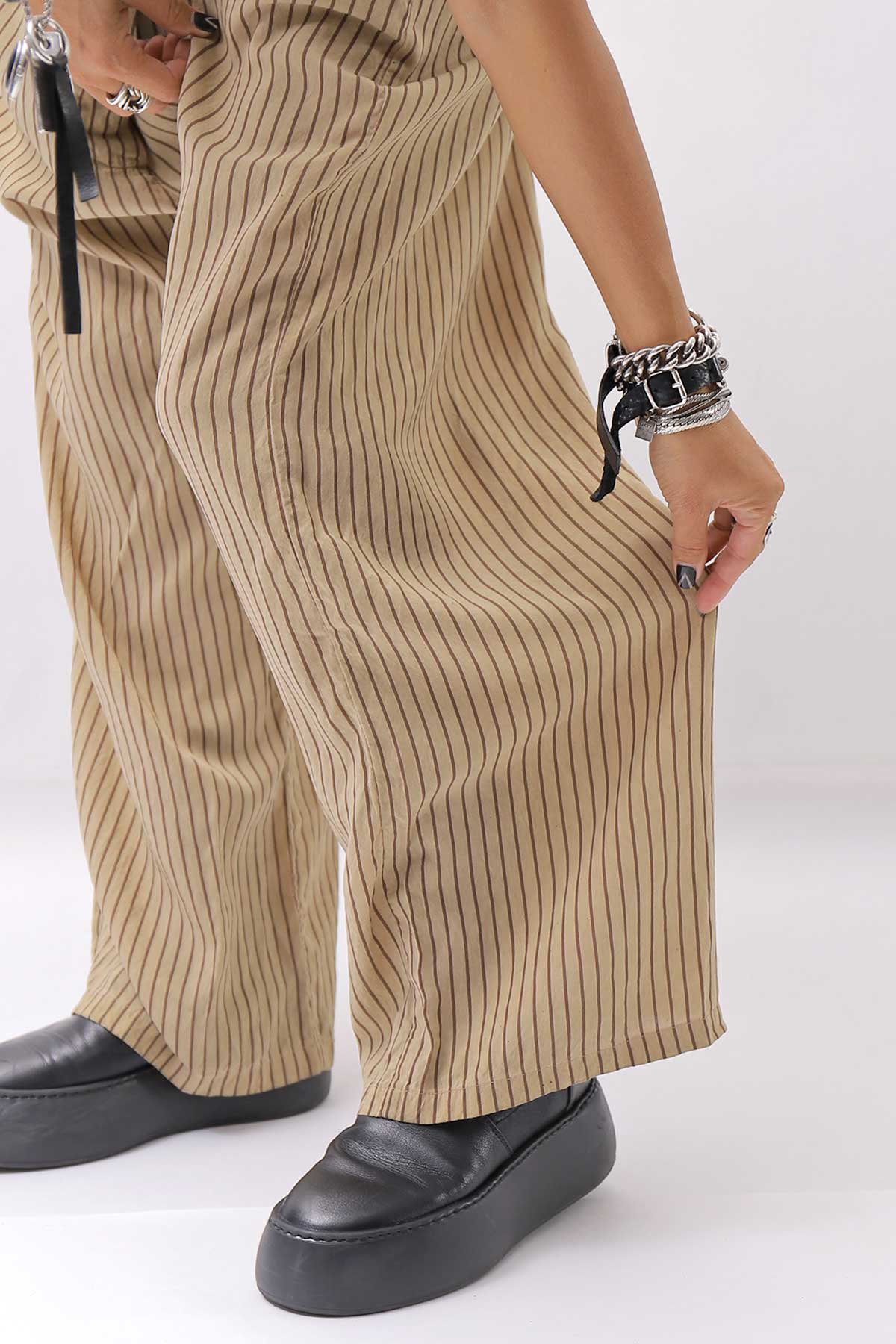 【RUNDHOLZ】 VINTAGE-DYED STRIPED WIDE PANTS_CLAY CLOUD STRIPE