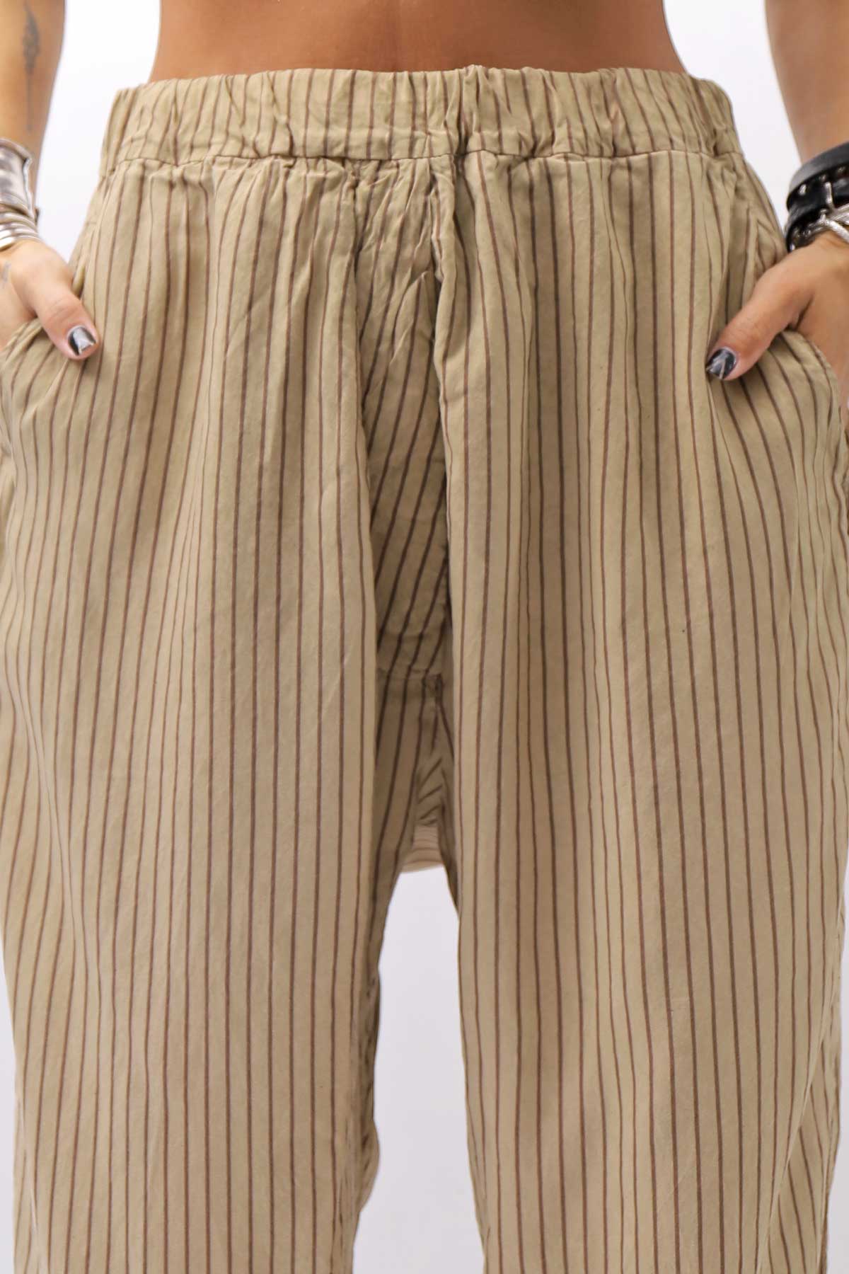 【RUNDHOLZ】 VINTAGE-DYED STRIPED WIDE PANTS_CLAY CLOUD STRIPE
