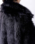 【RUNDHOLZ】 UNISEX FAUX FUR OVERSIZED COAT 324 1211_BLACK