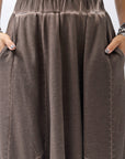 【PLÜ】 UNISEX COTTON SWEAT WIDE SARROUEL PANTS PL16P_CHOCOLATE