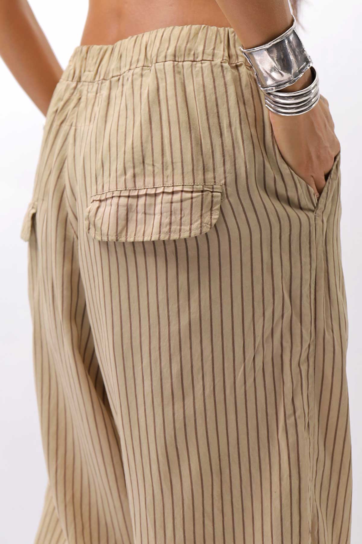 【RUNDHOLZ】 VINTAGE-DYED STRIPED WIDE PANTS_CLAY CLOUD STRIPE