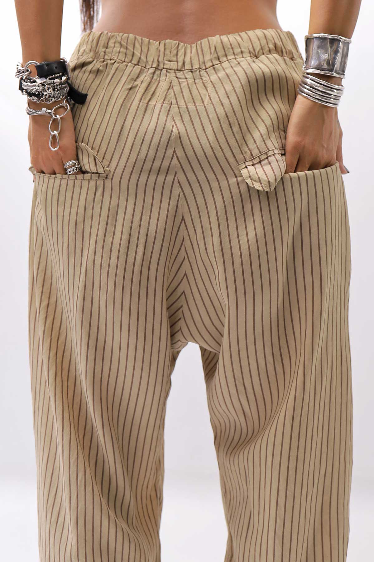 【RUNDHOLZ】 VINTAGE-DYED STRIPED WIDE PANTS_CLAY CLOUD STRIPE