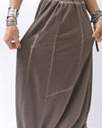 【PLÜ】 UNISEX COTTON SWEAT WIDE SARROUEL PANTS PL16P_CHOCOLATE
