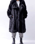 【RUNDHOLZ】 UNISEX FAUX FUR OVERSIZED COAT 324 1211_BLACK