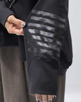 【PLÜ】 UNISEX COTTON SWEAT WIDE SHORT TOP PL8_BLACK