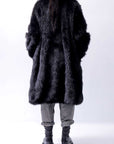 【RUNDHOLZ】 UNISEX FAUX FUR OVERSIZED COAT 324 1211_BLACK