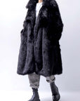 【RUNDHOLZ】 UNISEX FAUX FUR OVERSIZED COAT 324 1211_BLACK