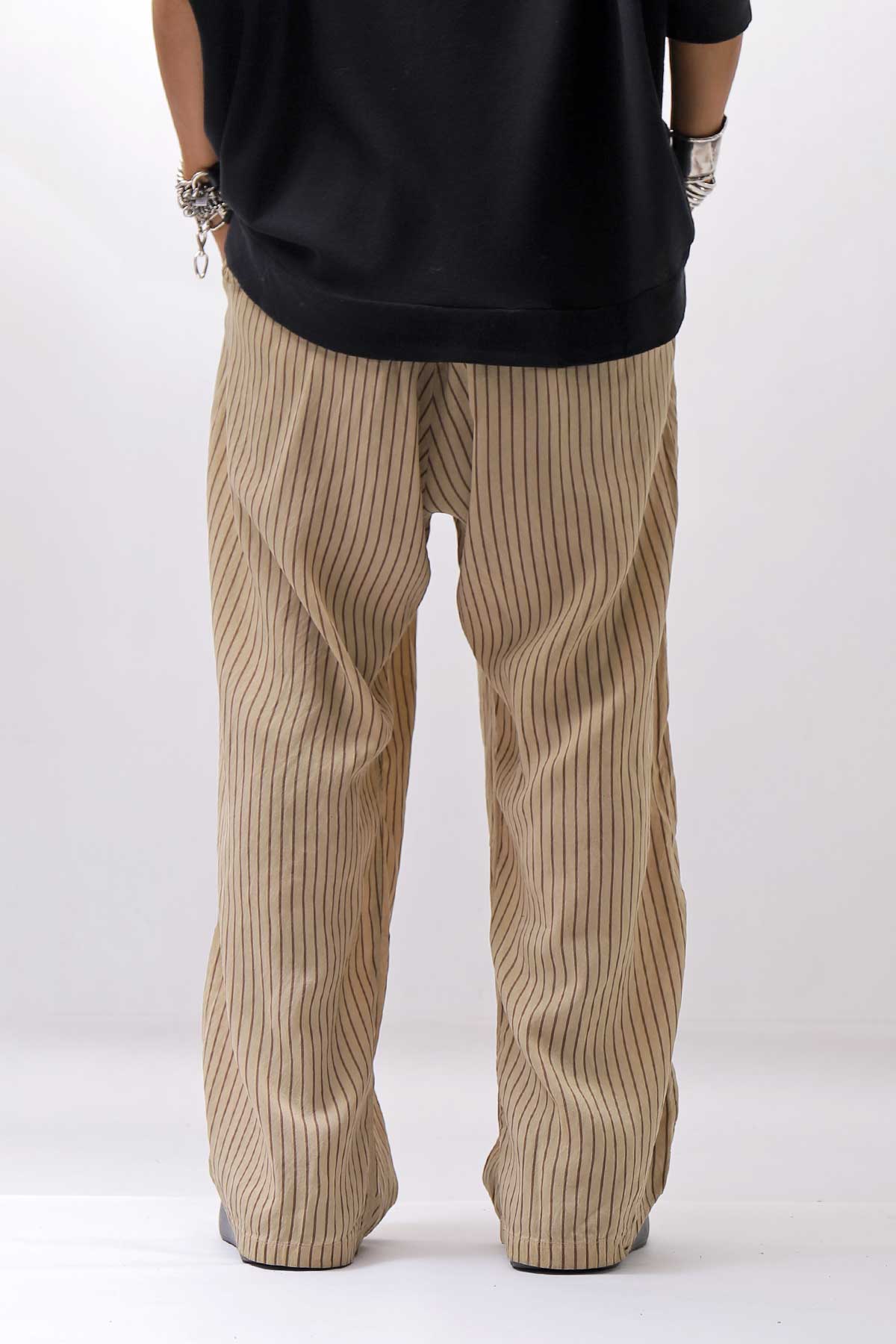 【RUNDHOLZ】 VINTAGE-DYED STRIPED WIDE PANTS_CLAY CLOUD STRIPE