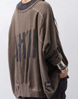 【PLÜ】 UNISEX COTTON SWEAT WIDE SHORT TOP PL8_CHOCOLATE