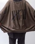 【PLÜ】 UNISEX COTTON SWEAT WIDE SHORT TOP PL8_CHOCOLATE