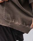 【PLÜ】 UNISEX COTTON SWEAT WIDE SHORT TOP PL8_CHOCOLATE