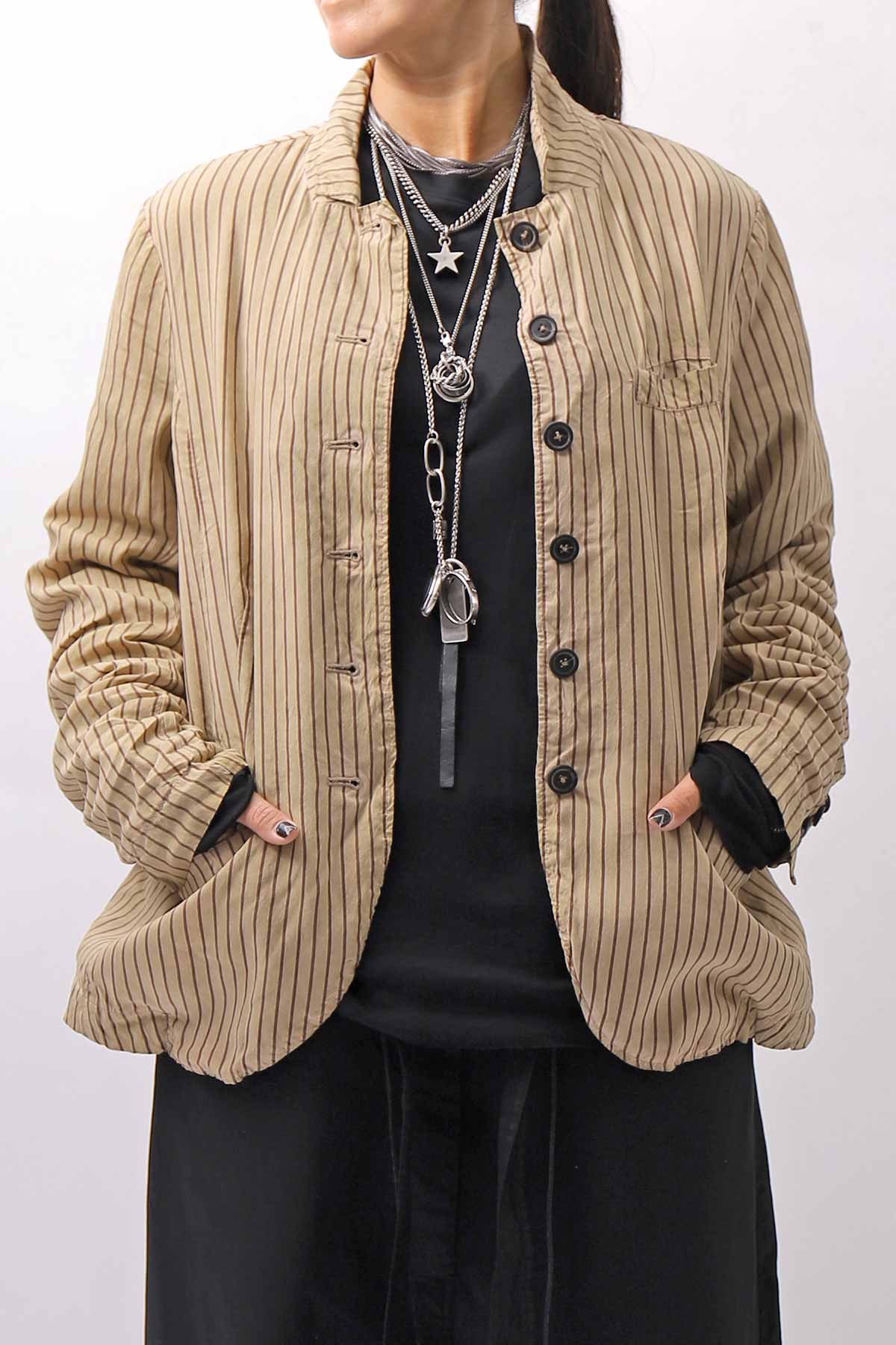 【RUNDHOLZ】 VINTAGE-DYED STRIPED SHIRT JACKET_CLAY CLOUD STRIPE