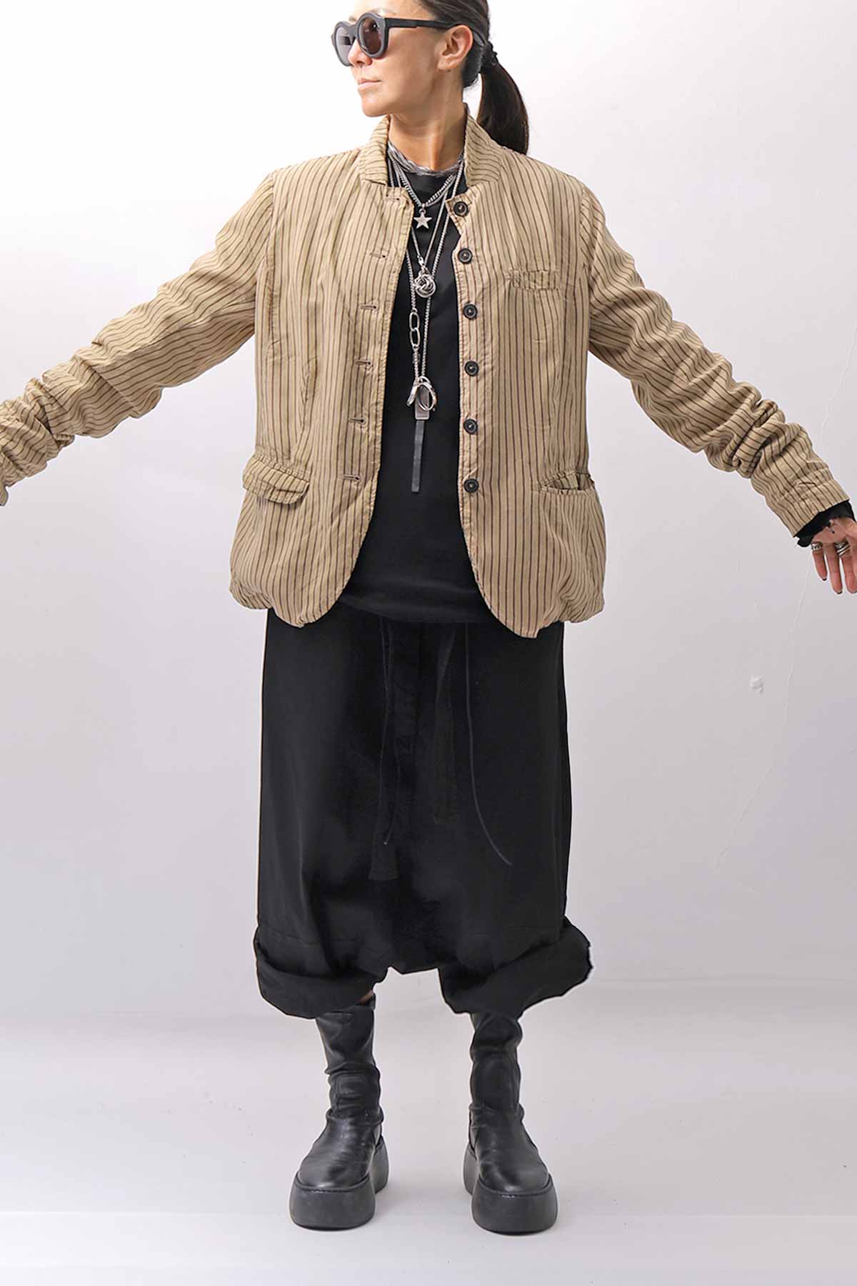 【RUNDHOLZ】 VINTAGE-DYED STRIPED SHIRT JACKET_CLAY CLOUD STRIPE
