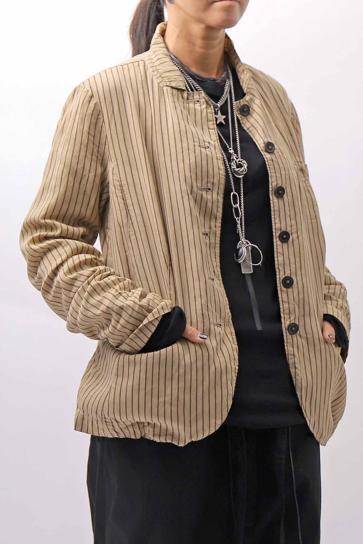 【RUNDHOLZ】 VINTAGE-DYED STRIPED SHIRT JACKET_CLAY CLOUD STRIPE