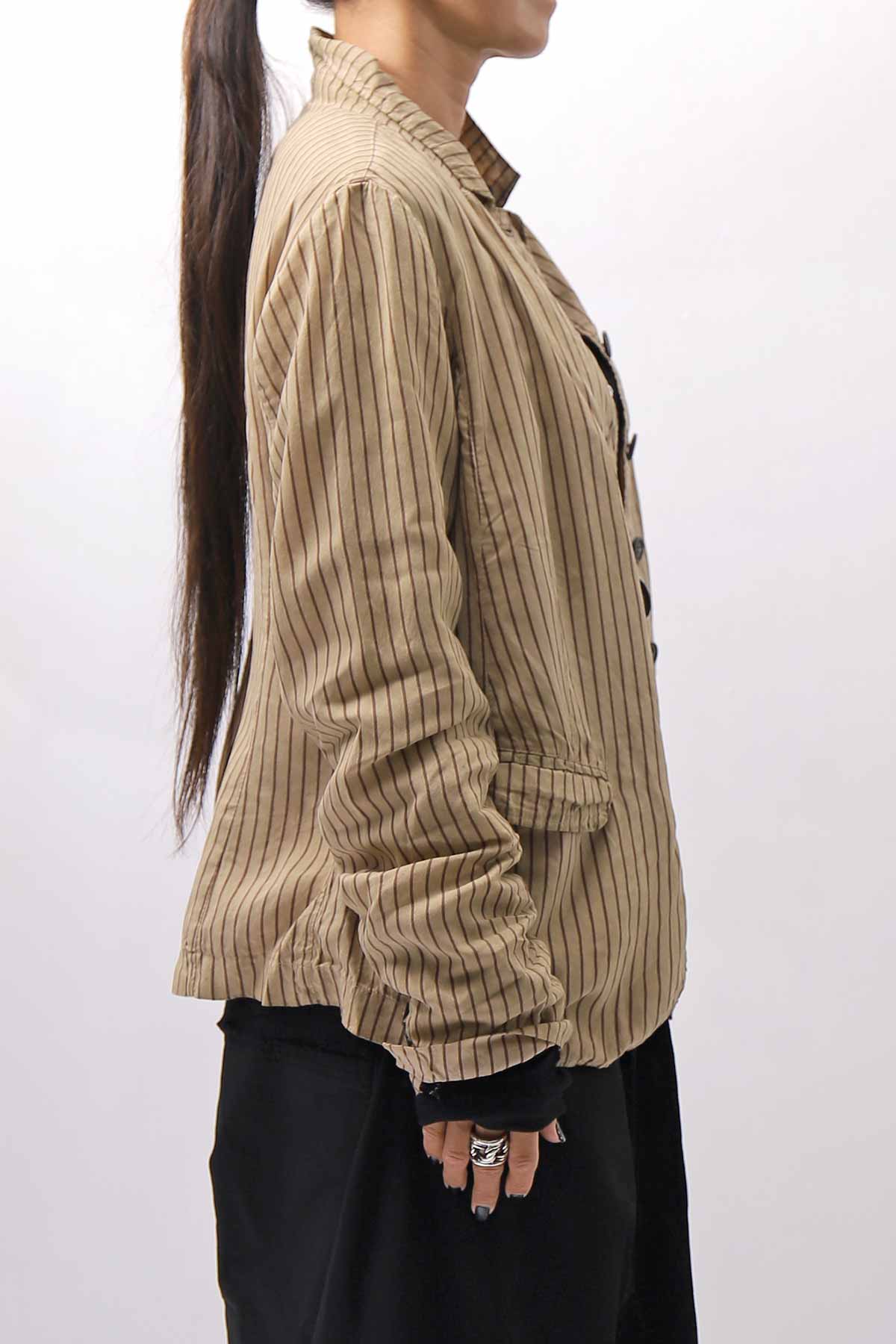 【RUNDHOLZ】 VINTAGE-DYED STRIPED SHIRT JACKET_CLAY CLOUD STRIPE