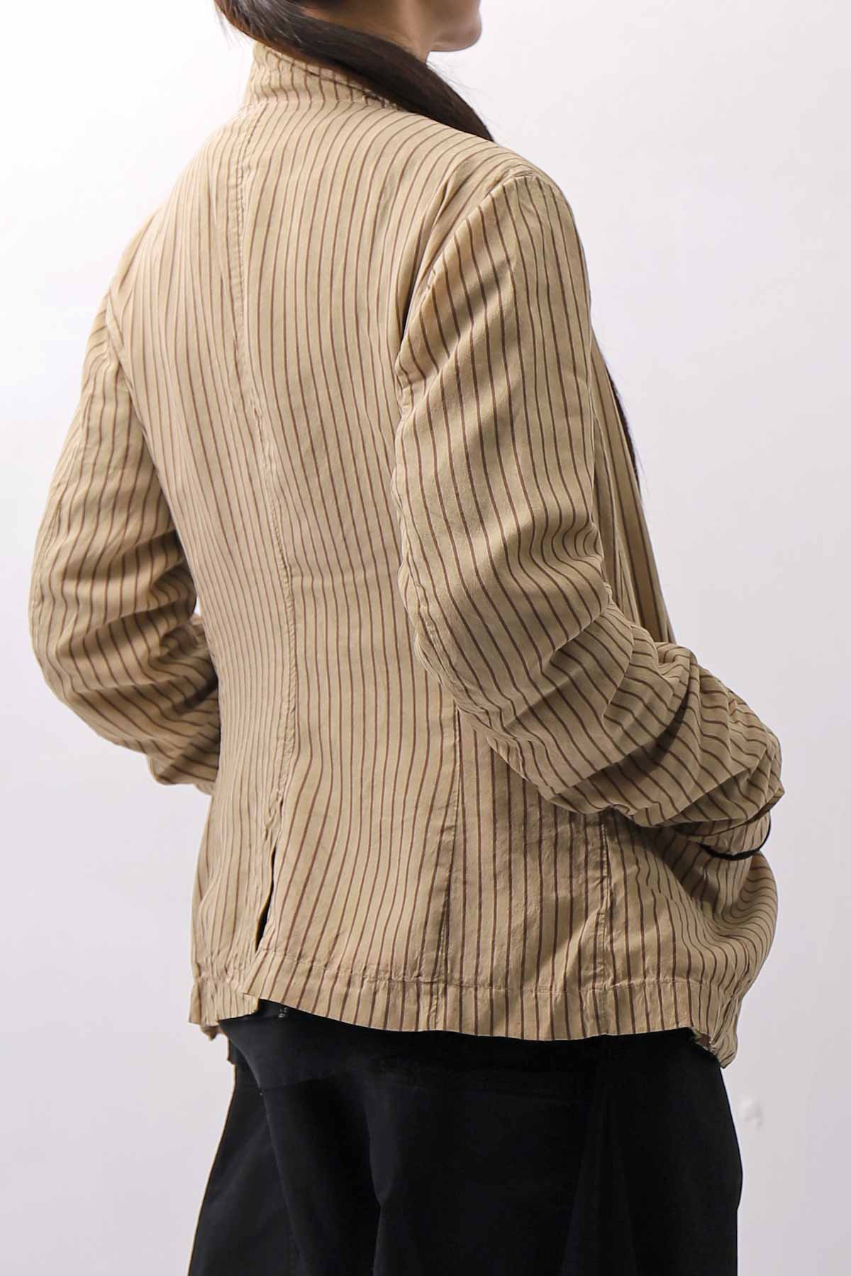 【RUNDHOLZ】 VINTAGE-DYED STRIPED SHIRT JACKET_CLAY CLOUD STRIPE