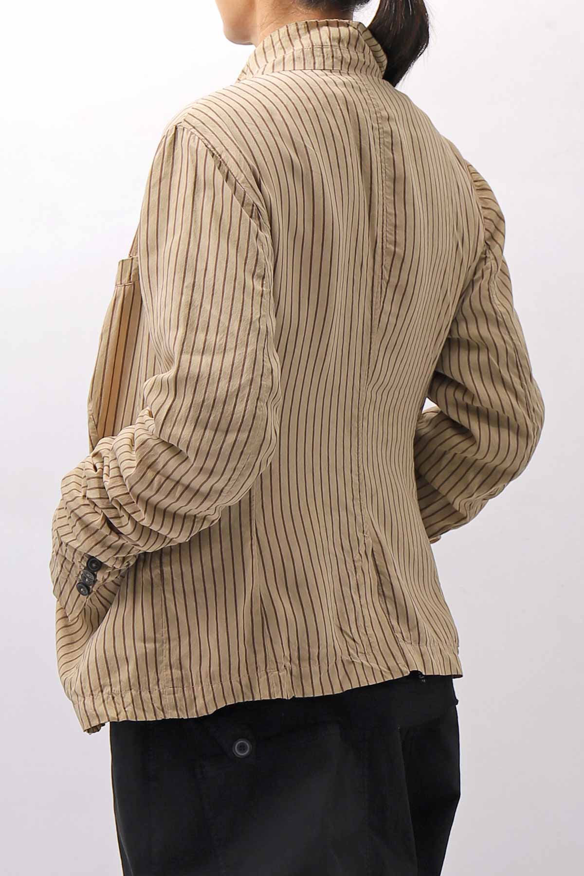 【RUNDHOLZ】 VINTAGE-DYED STRIPED SHIRT JACKET_CLAY CLOUD STRIPE