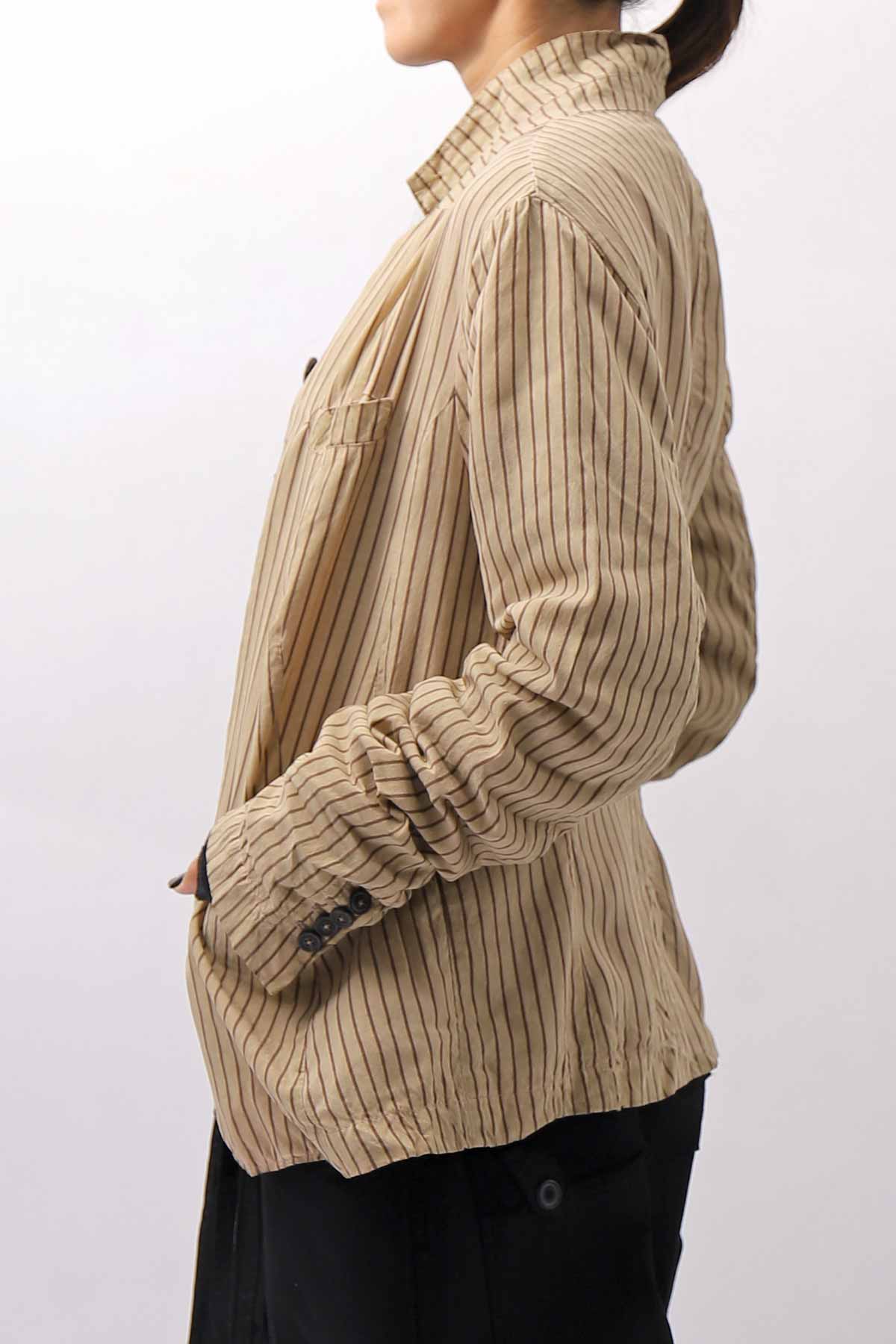 【RUNDHOLZ】 VINTAGE-DYED STRIPED SHIRT JACKET_CLAY CLOUD STRIPE