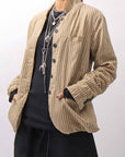 【RUNDHOLZ】 VINTAGE-DYED STRIPED SHIRT JACKET_CLAY CLOUD STRIPE