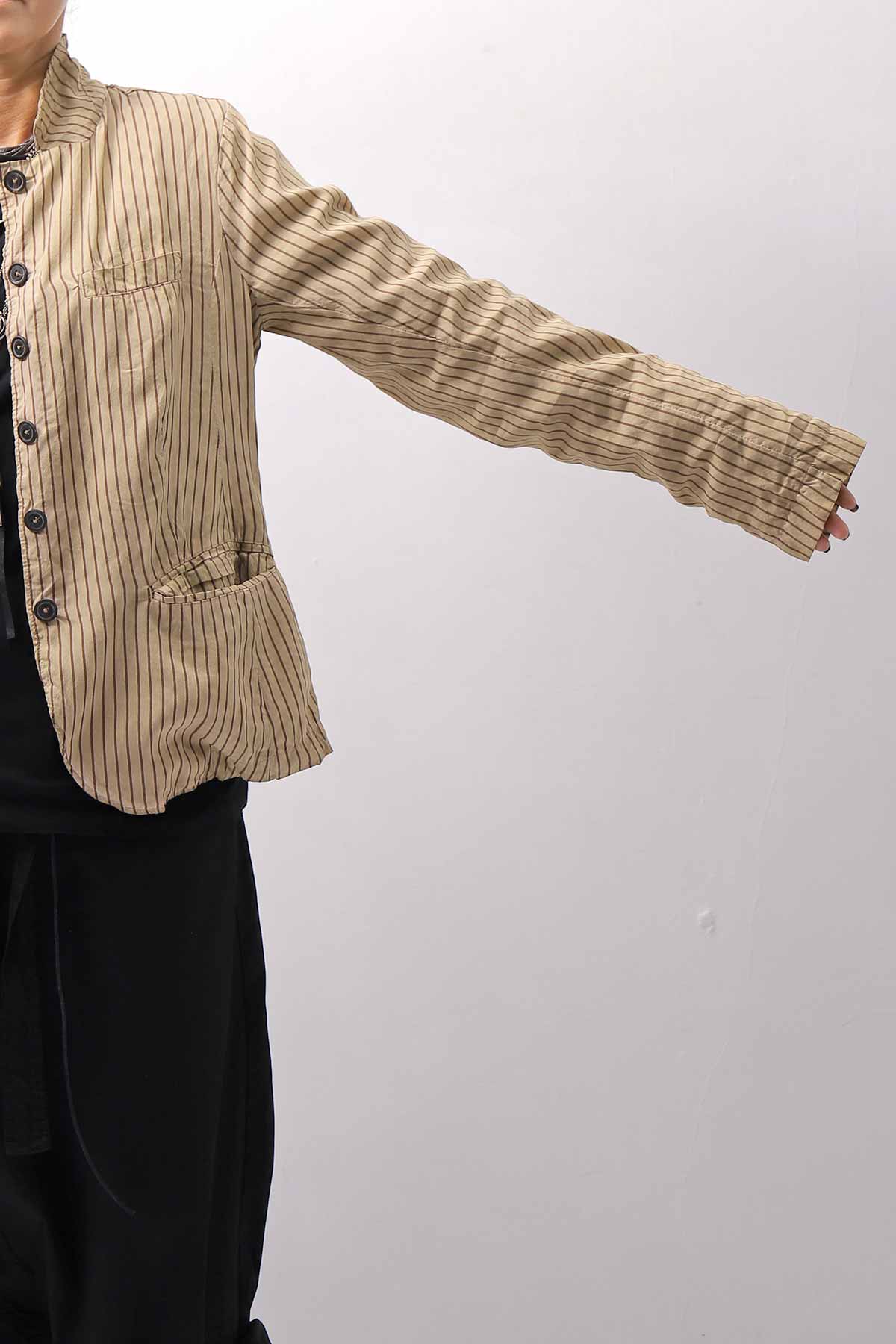 【RUNDHOLZ】 VINTAGE-DYED STRIPED SHIRT JACKET_CLAY CLOUD STRIPE