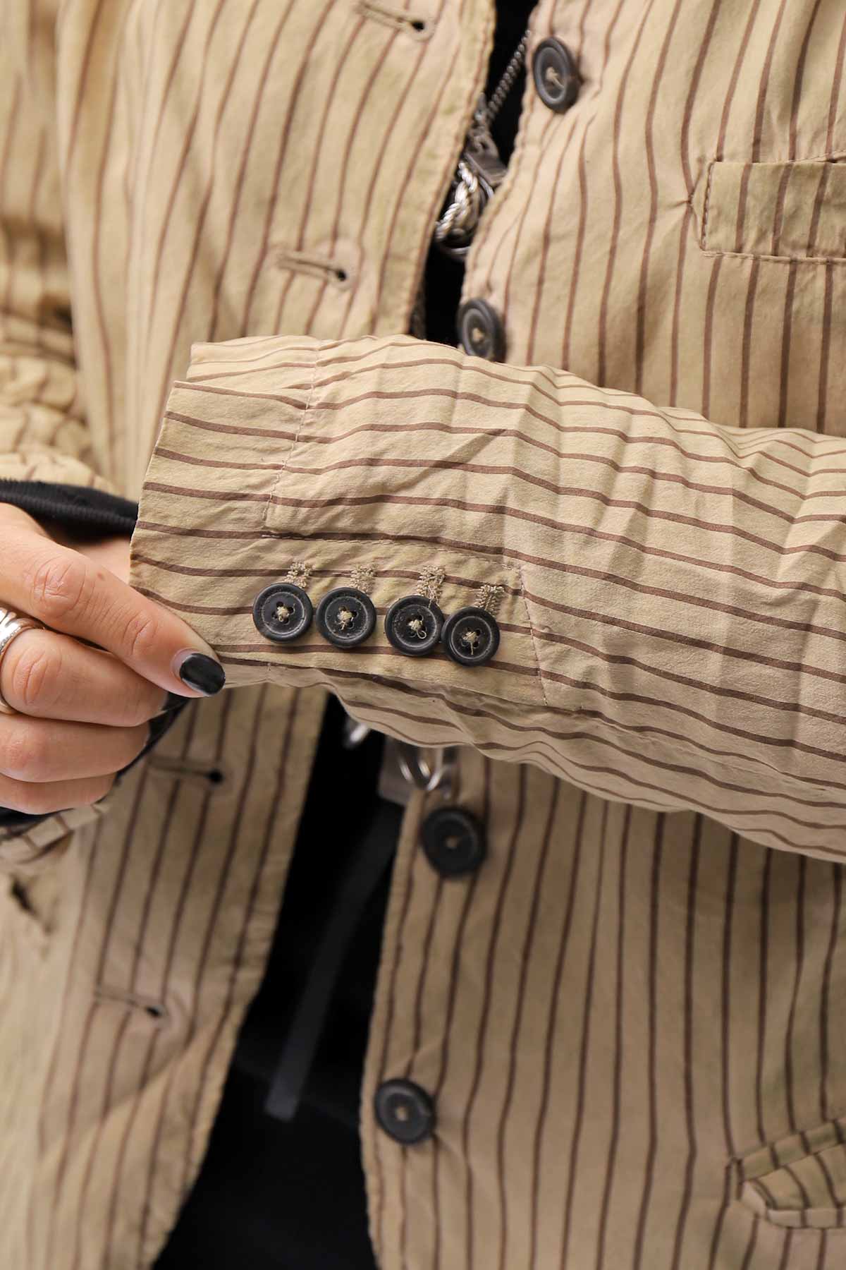【RUNDHOLZ】 VINTAGE-DYED STRIPED SHIRT JACKET_CLAY CLOUD STRIPE