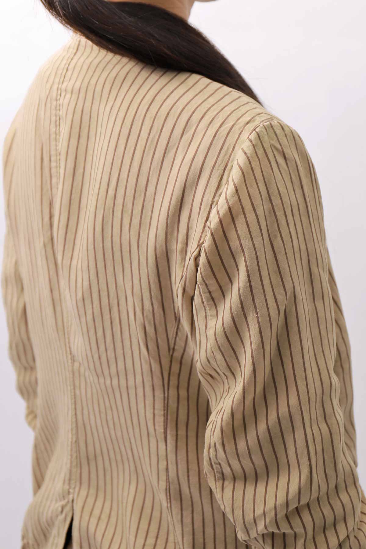 【RUNDHOLZ】 VINTAGE-DYED STRIPED SHIRT JACKET_CLAY CLOUD STRIPE