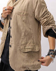 【RUNDHOLZ】 VINTAGE-DYED STRIPED SHIRT JACKET_CLAY CLOUD STRIPE