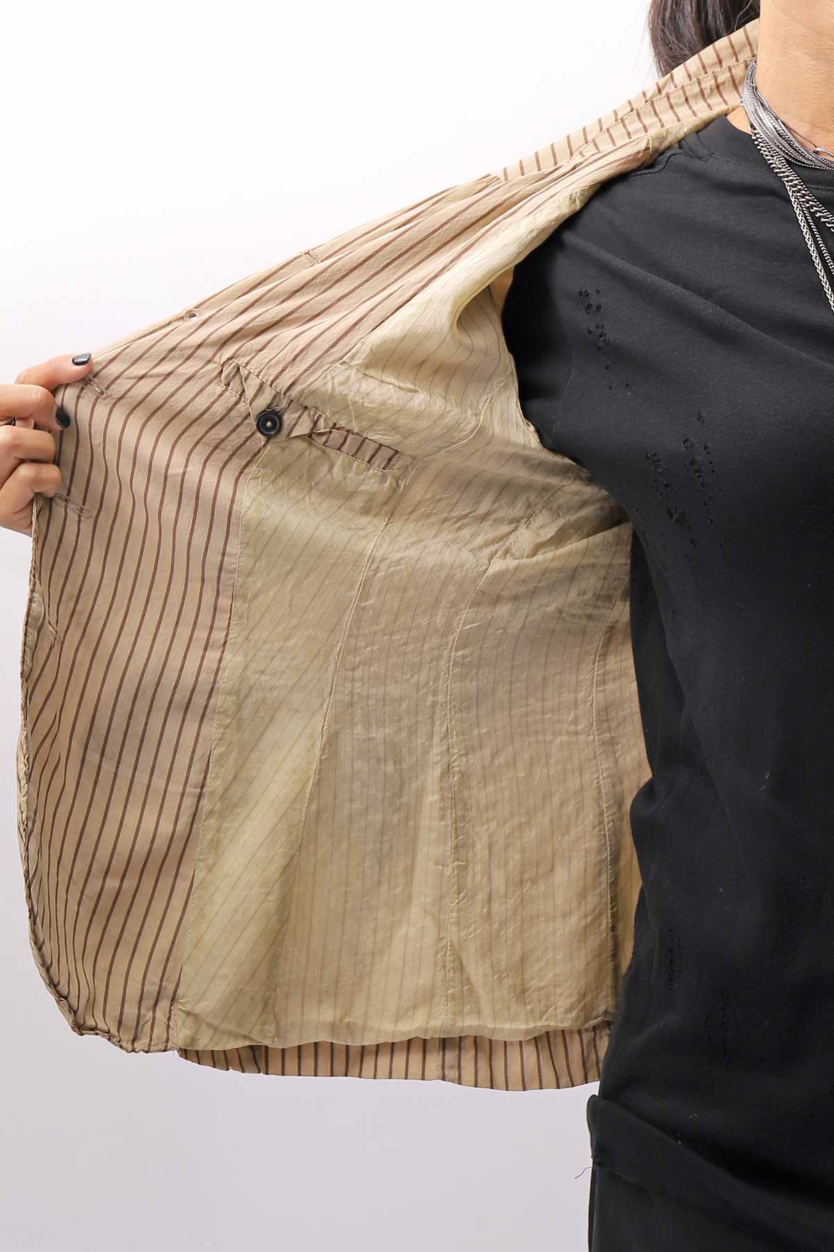 【RUNDHOLZ】 VINTAGE-DYED STRIPED SHIRT JACKET_CLAY CLOUD STRIPE