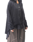 【studio b3】 BACK LAYERED SWEAT ZIP-UP HOODIE MPB1877_BLACK