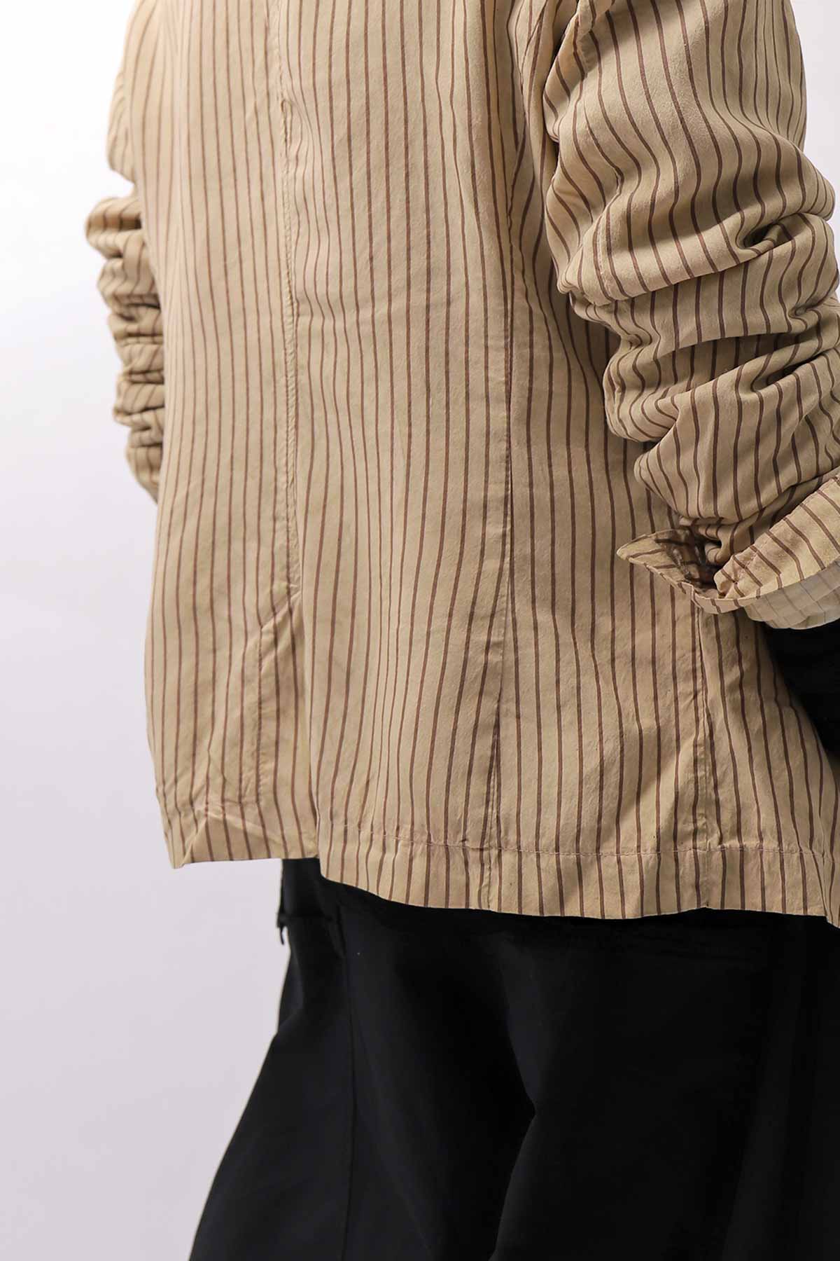 【RUNDHOLZ】 VINTAGE-DYED STRIPED SHIRT JACKET_CLAY CLOUD STRIPE