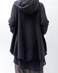 【studio b3】 BACK LAYERED SWEAT ZIP-UP HOODIE MPB1877_BLACK