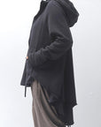 【studio b3】 BACK LAYERED SWEAT ZIP-UP HOODIE MPB1877_BLACK