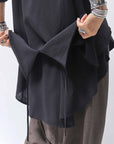【studio b3】 BACK LAYERED SWEAT ZIP-UP HOODIE MPB1877_BLACK