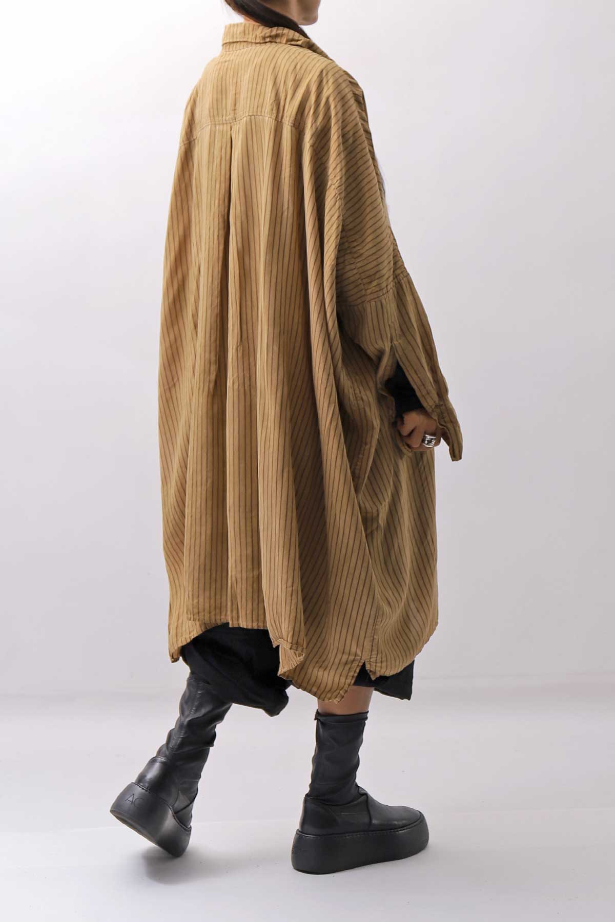 【RUNDHOLZ】 VINTAGE-DYED OVERSIZED STRIPED SHIRT_DAKAR CLOUD STRIPE