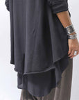 【studio b3】 BACK LAYERED SWEAT ZIP-UP HOODIE MPB1877_BLACK