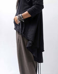 【studio b3】 BACK LAYERED SWEAT ZIP-UP HOODIE MPB1877_BLACK