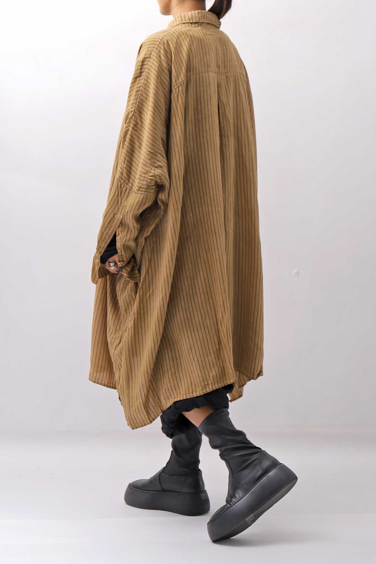 【RUNDHOLZ】 VINTAGE-DYED OVERSIZED STRIPED SHIRT_DAKAR CLOUD STRIPE
