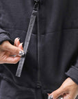 【studio b3】 BACK LAYERED SWEAT ZIP-UP HOODIE MPB1877_BLACK