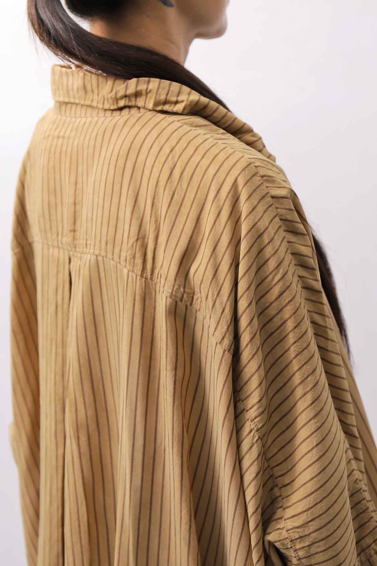 【RUNDHOLZ】 VINTAGE-DYED OVERSIZED STRIPED SHIRT_DAKAR CLOUD STRIPE