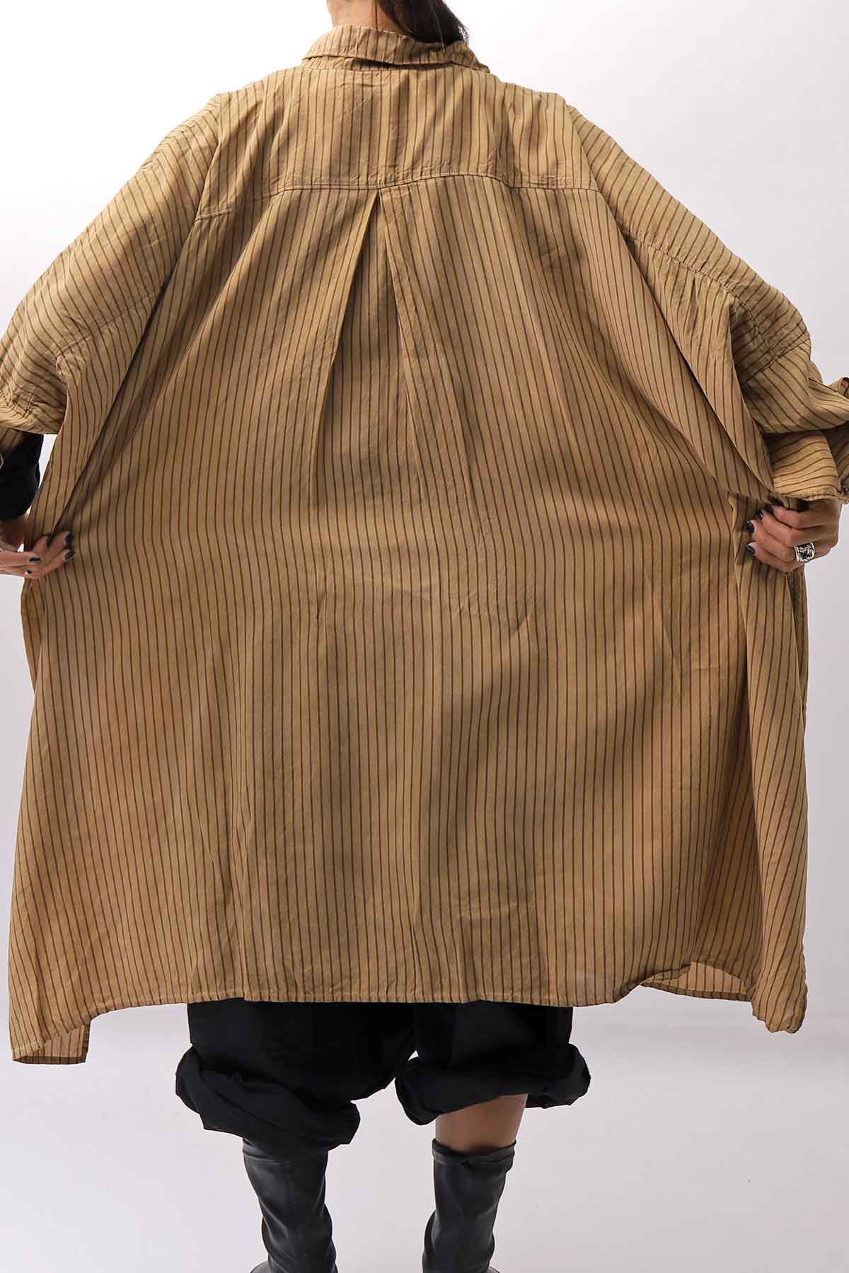 【RUNDHOLZ】 VINTAGE-DYED OVERSIZED STRIPED SHIRT_DAKAR CLOUD STRIPE