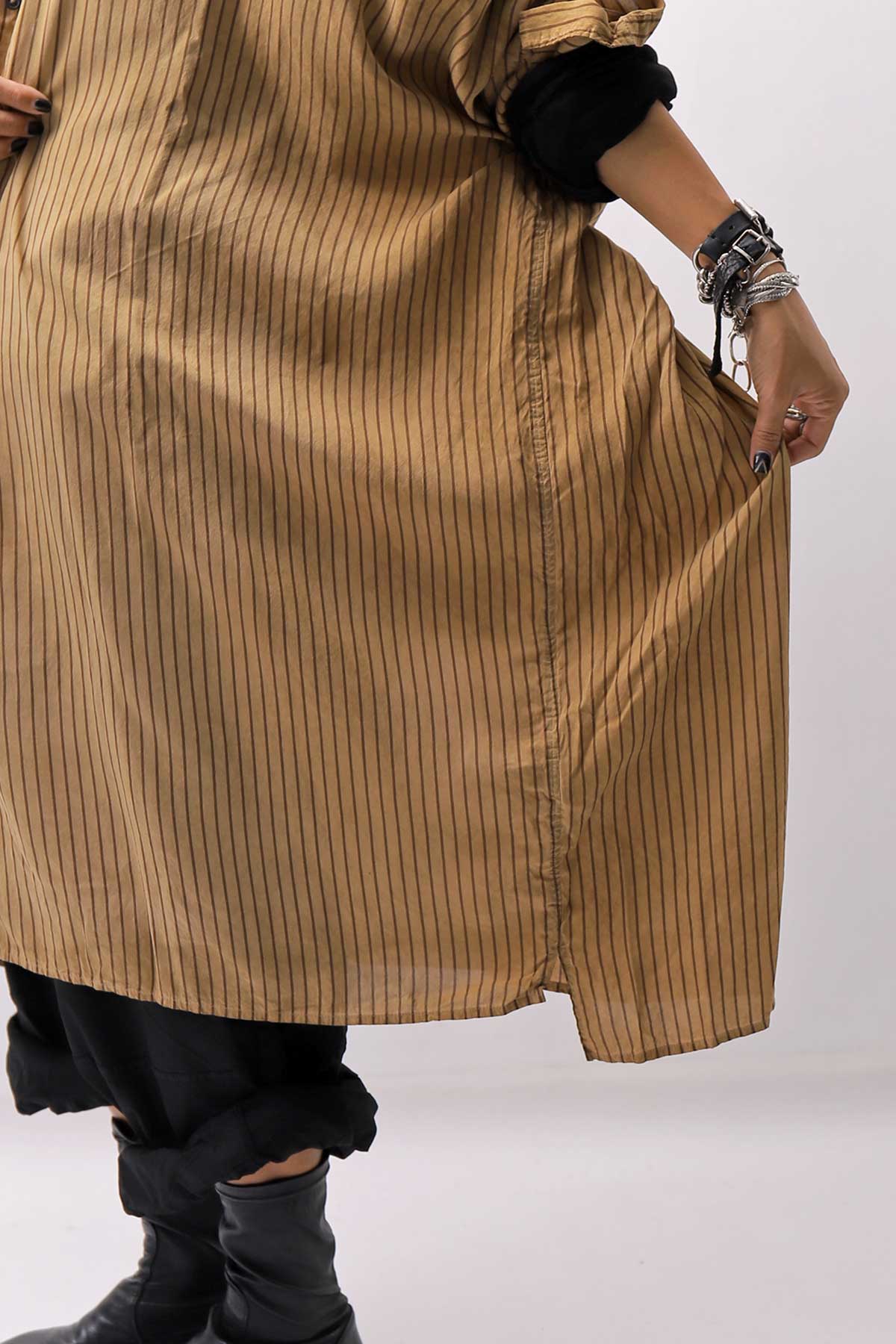 【RUNDHOLZ】 VINTAGE-DYED OVERSIZED STRIPED SHIRT_DAKAR CLOUD STRIPE