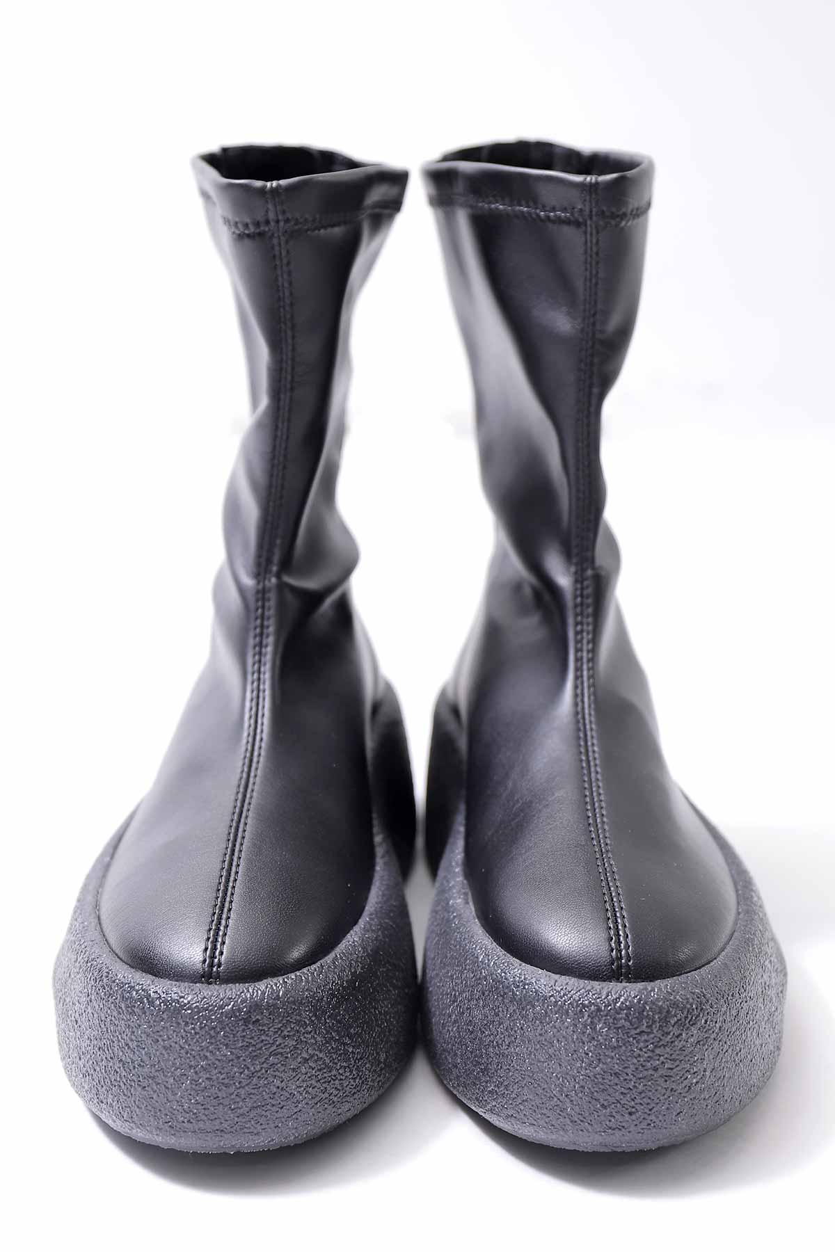 VIC MATIE】 ECO STRETCH LEATHER SNEAKER BOOTS 2310D_BLACK