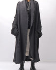【RUNDHOLZ】 OVERSIZED GRUNGE SILK KNIT CARDIGAN COAT_BLACK
