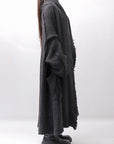 【RUNDHOLZ】 OVERSIZED GRUNGE SILK KNIT CARDIGAN COAT_BLACK